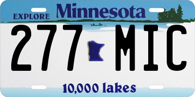 MN license plate 277MIC