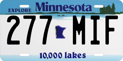 MN license plate 277MIF