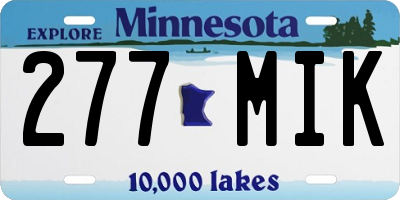 MN license plate 277MIK