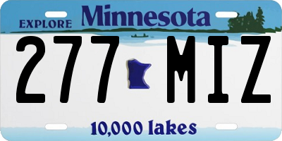 MN license plate 277MIZ