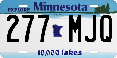 MN license plate 277MJQ