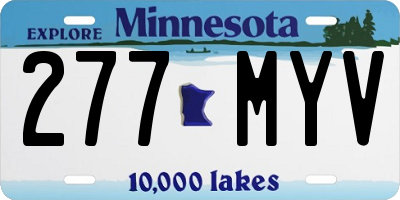 MN license plate 277MYV