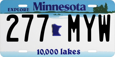 MN license plate 277MYW
