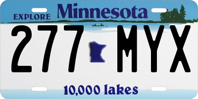 MN license plate 277MYX