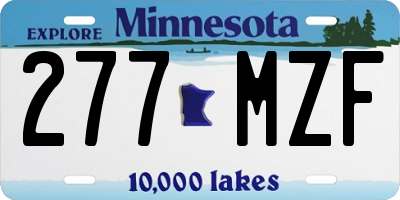 MN license plate 277MZF
