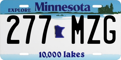 MN license plate 277MZG