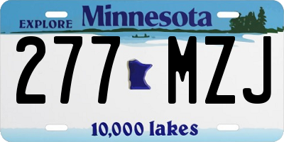 MN license plate 277MZJ