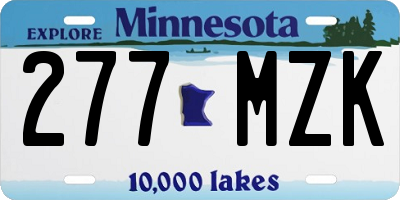 MN license plate 277MZK