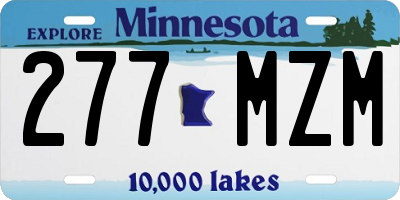MN license plate 277MZM
