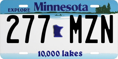 MN license plate 277MZN