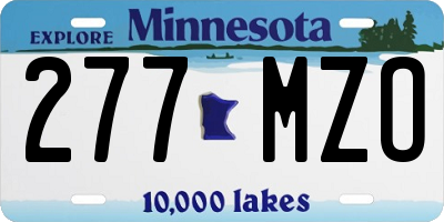 MN license plate 277MZO