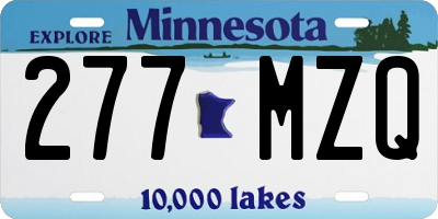 MN license plate 277MZQ