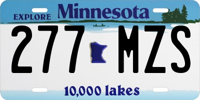 MN license plate 277MZS