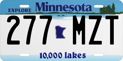 MN license plate 277MZT