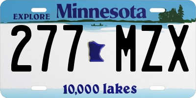 MN license plate 277MZX