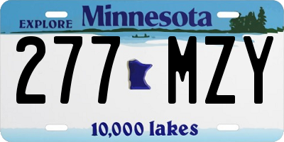 MN license plate 277MZY