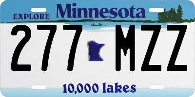 MN license plate 277MZZ