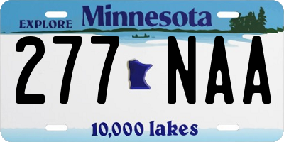 MN license plate 277NAA