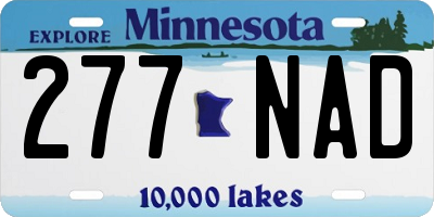 MN license plate 277NAD