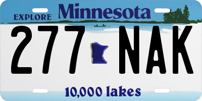 MN license plate 277NAK