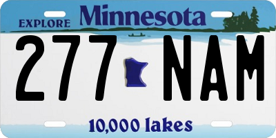 MN license plate 277NAM