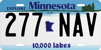 MN license plate 277NAV