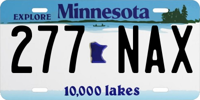 MN license plate 277NAX