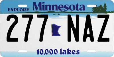 MN license plate 277NAZ
