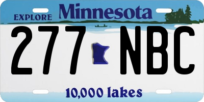 MN license plate 277NBC