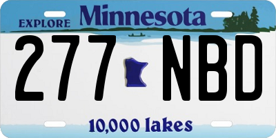 MN license plate 277NBD