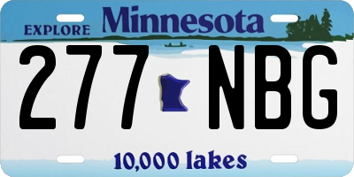 MN license plate 277NBG