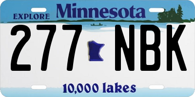 MN license plate 277NBK