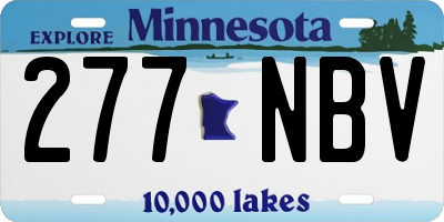 MN license plate 277NBV