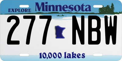 MN license plate 277NBW
