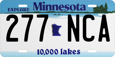 MN license plate 277NCA
