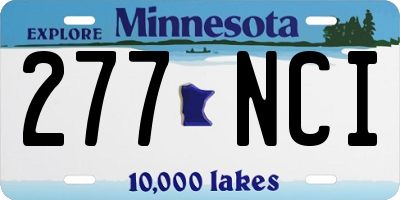MN license plate 277NCI