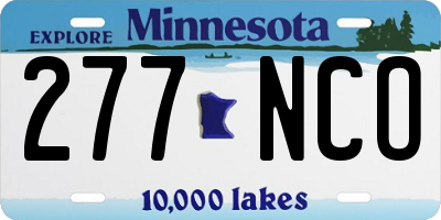 MN license plate 277NCO