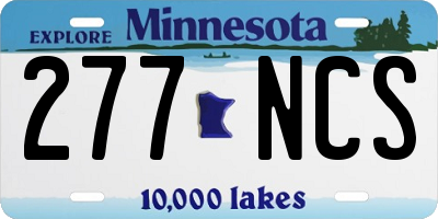 MN license plate 277NCS