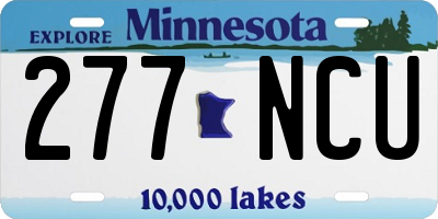 MN license plate 277NCU