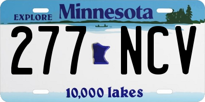 MN license plate 277NCV