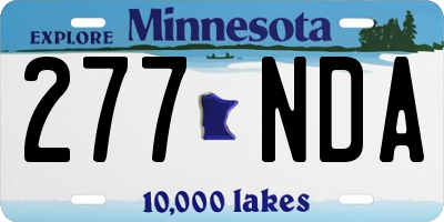 MN license plate 277NDA