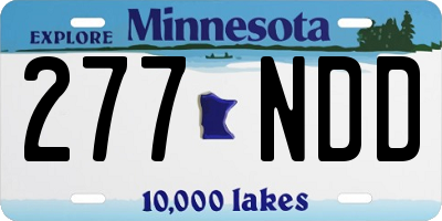 MN license plate 277NDD