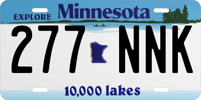 MN license plate 277NNK