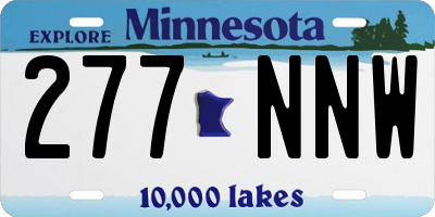 MN license plate 277NNW