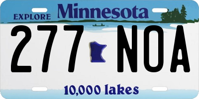 MN license plate 277NOA
