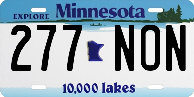 MN license plate 277NON