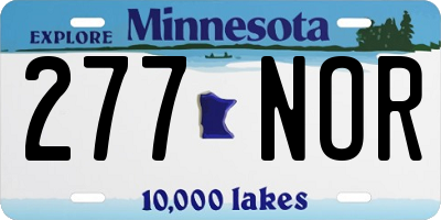 MN license plate 277NOR