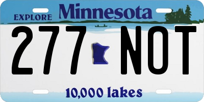 MN license plate 277NOT