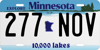 MN license plate 277NOV
