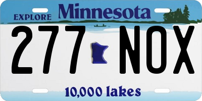 MN license plate 277NOX